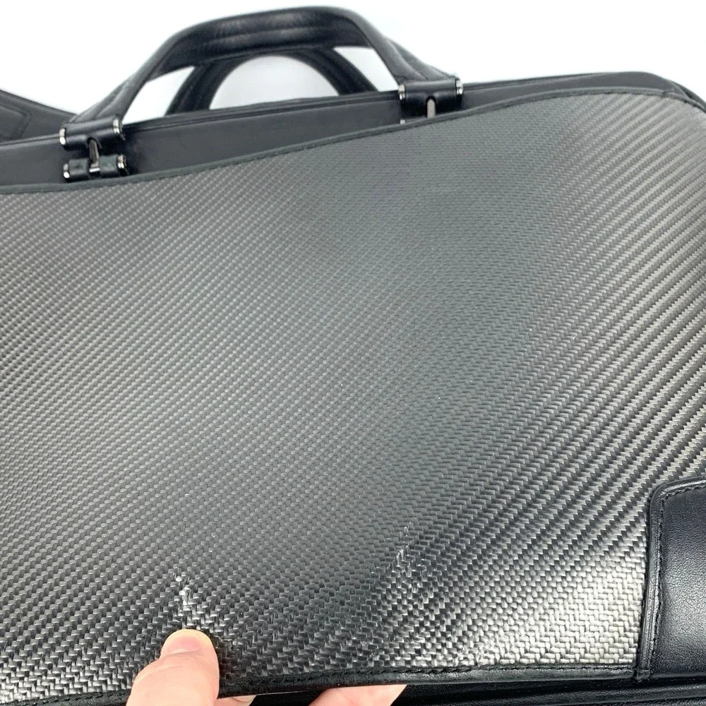 Tumi CFX Carbon Fiber Marina Medium Briefcase Luxury Black Bag Messenger